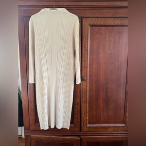 Issey miyake pleats please Long Sleeve Dress high collar neck